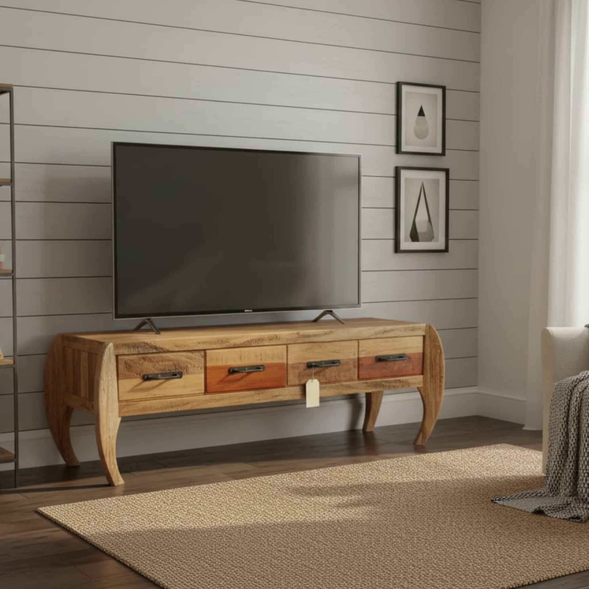 Retro-Modern Wooden TV Unit