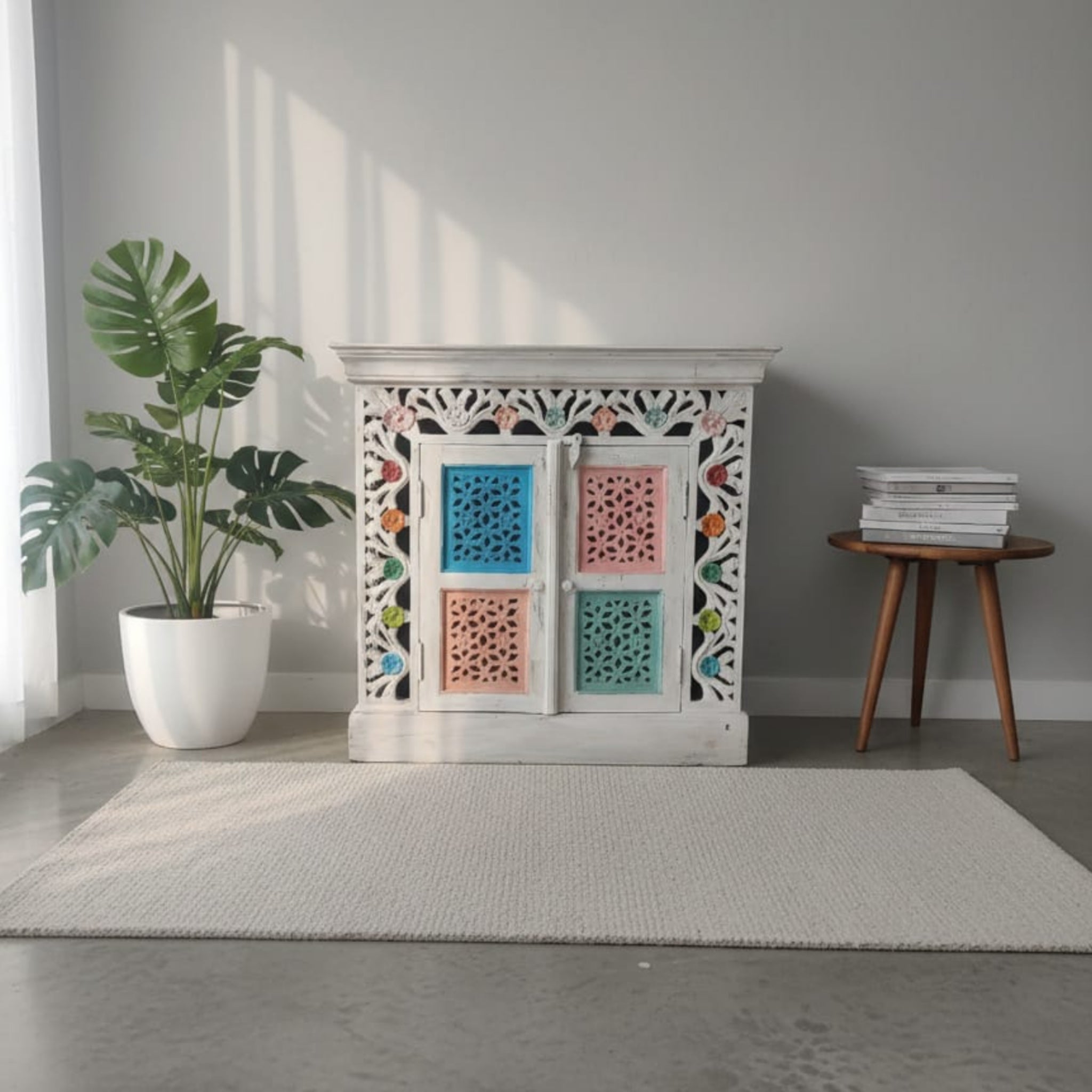 Artisan Painted Solid Wood Sideboard