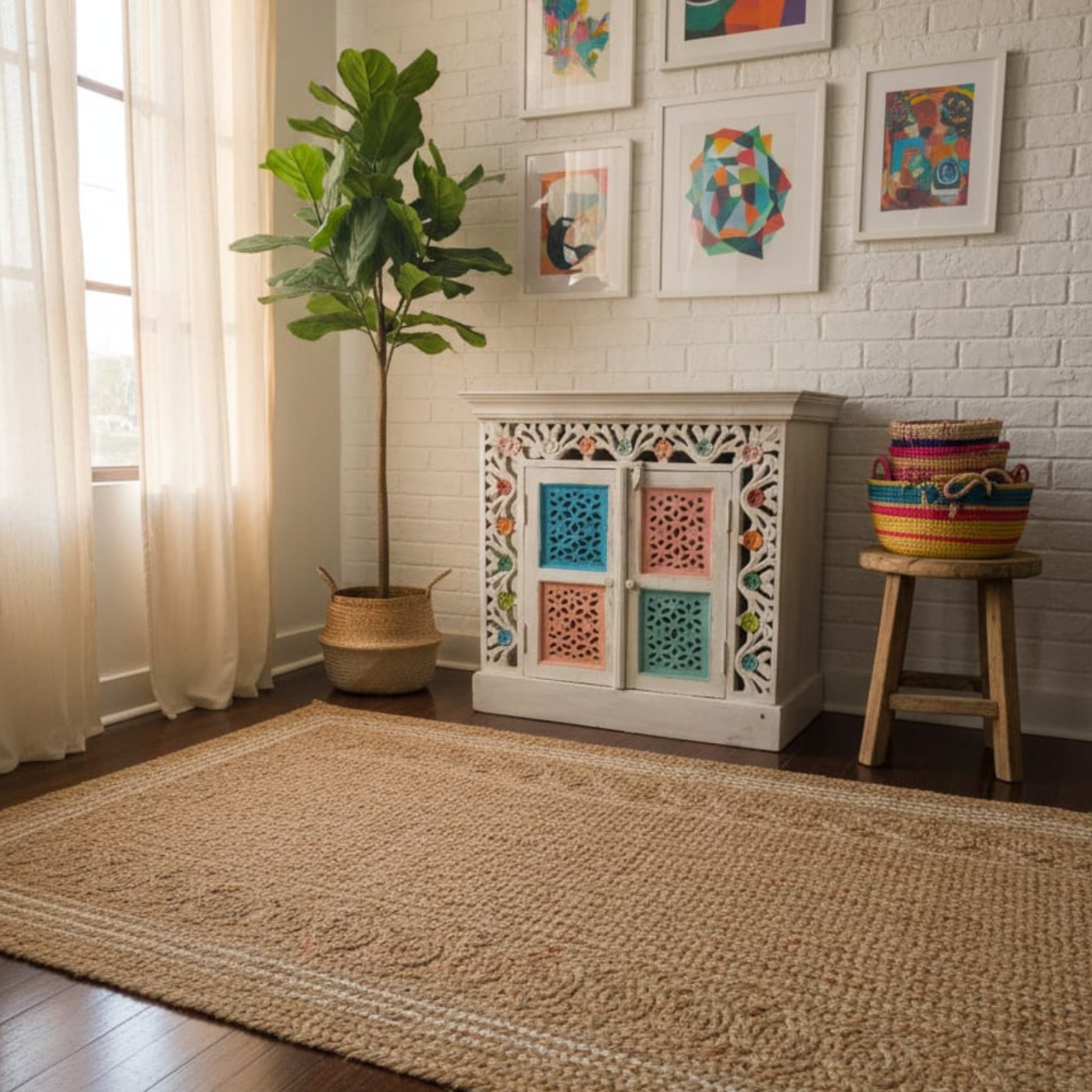 Artisan Painted Solid Wood Sideboard