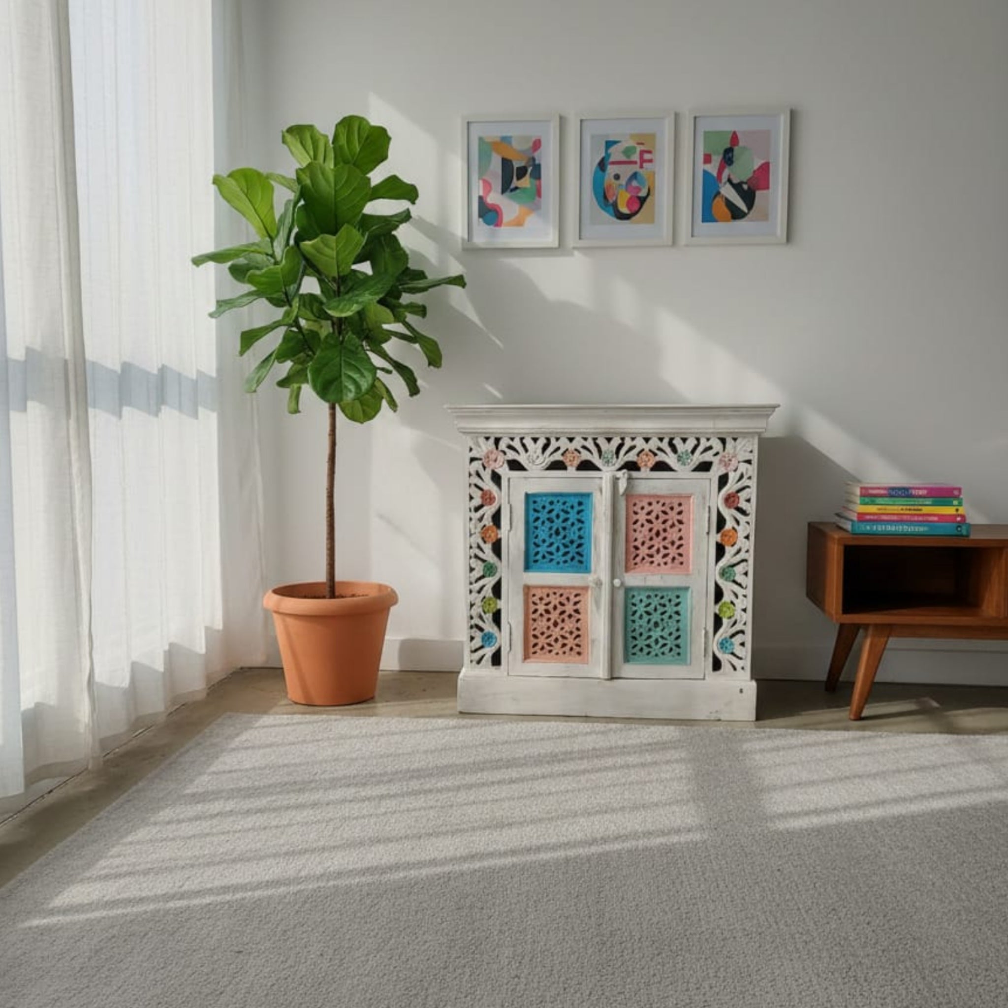 Artisan Painted Solid Wood Sideboard