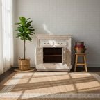 Heritage Hand-Carved White Inlay Sideboard