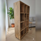 Abstract Geometric Mango Wood Bookshelf