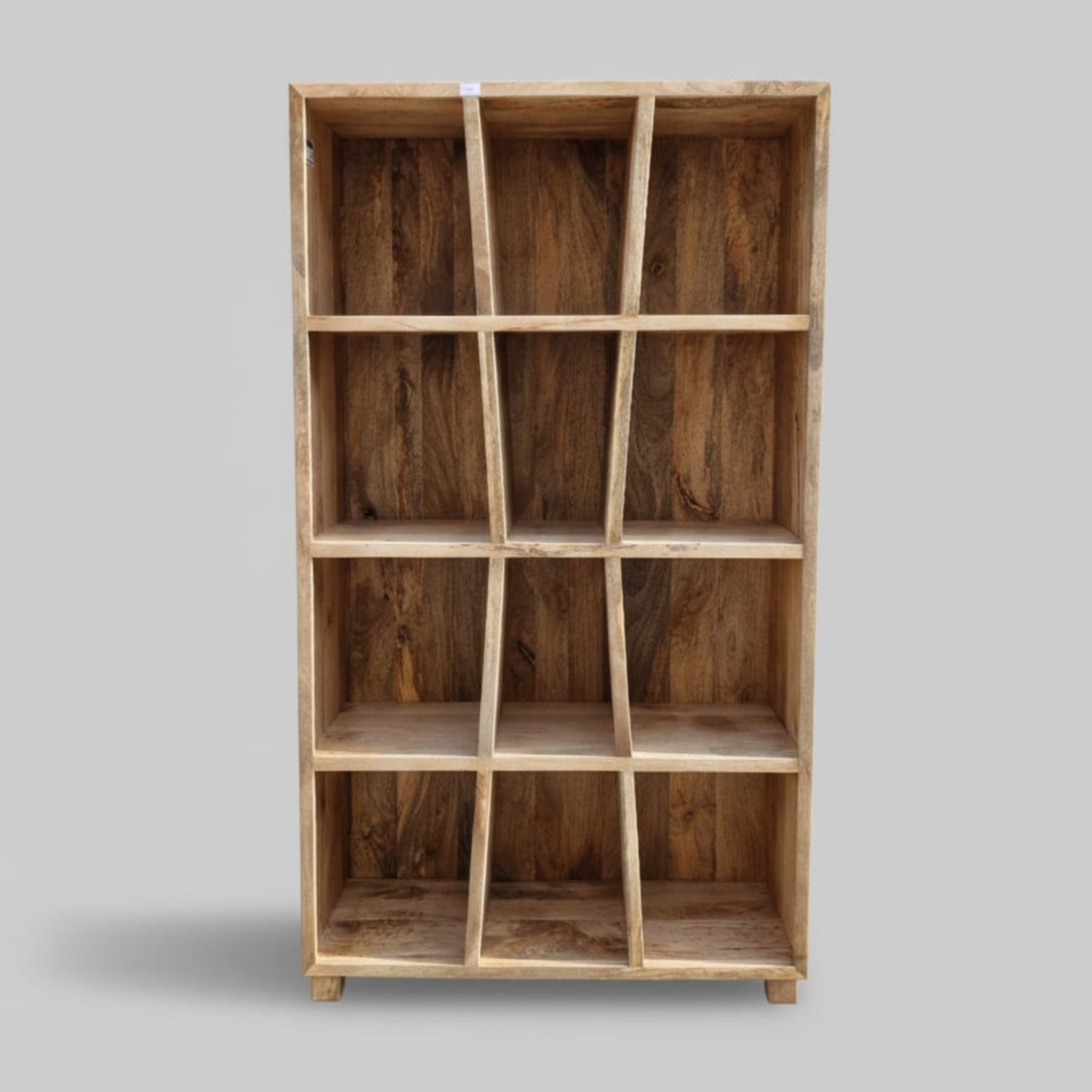 Abstract Geometric Mango Wood Bookshelf