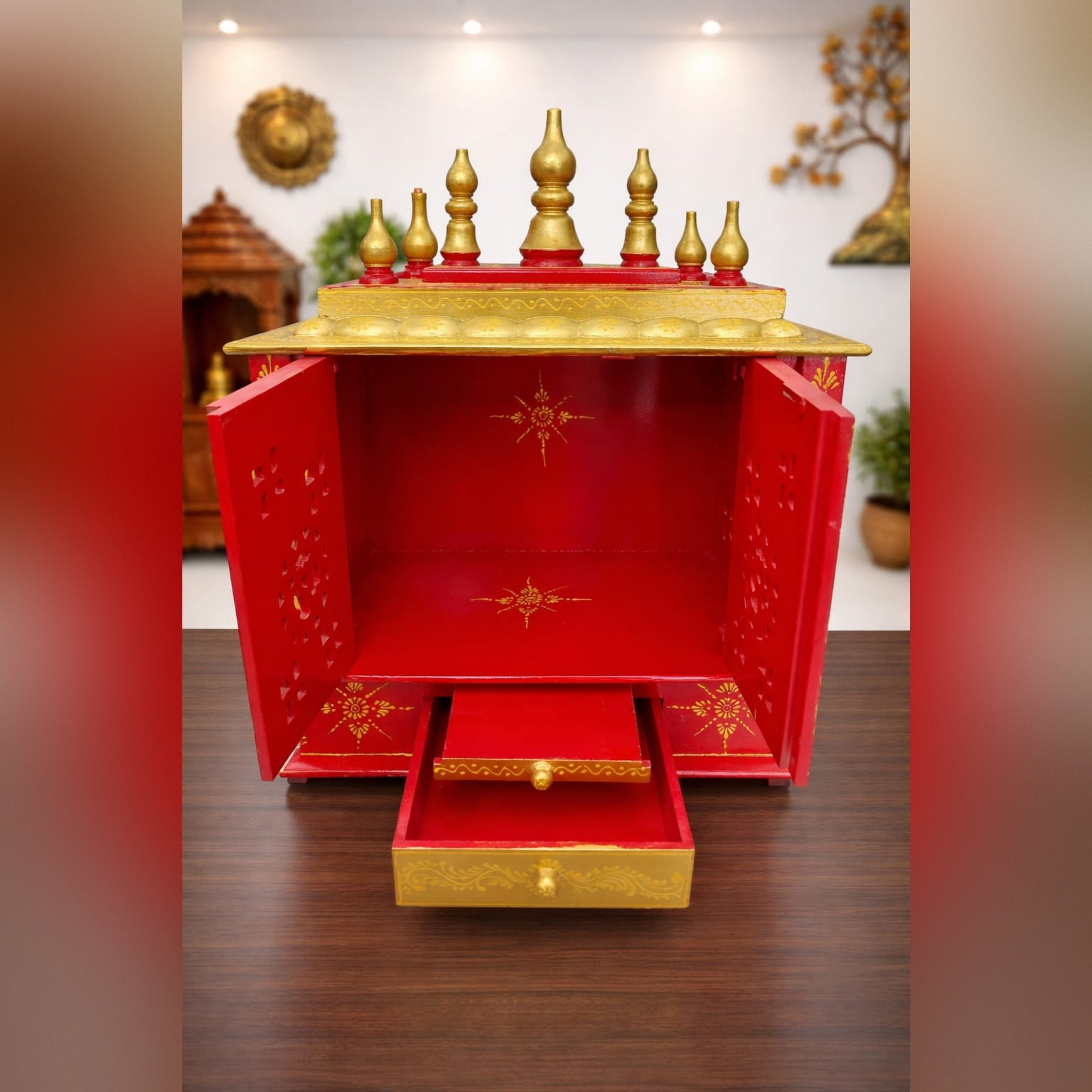 Hand-Painted Temple With Door