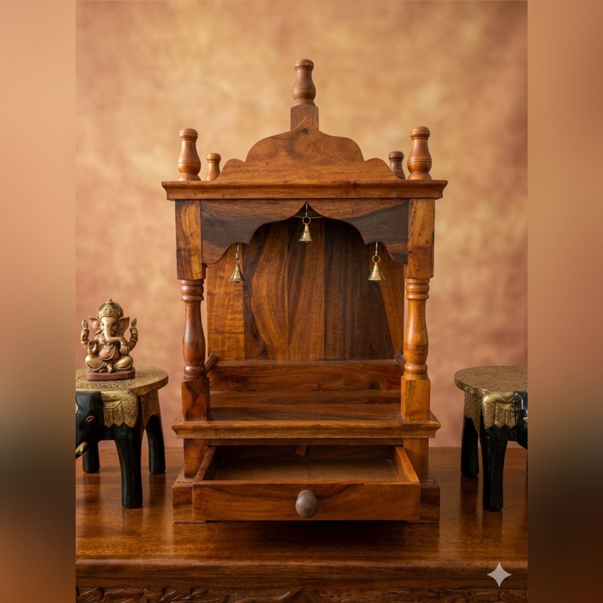 Handcrafted Wooden Puja Mandir