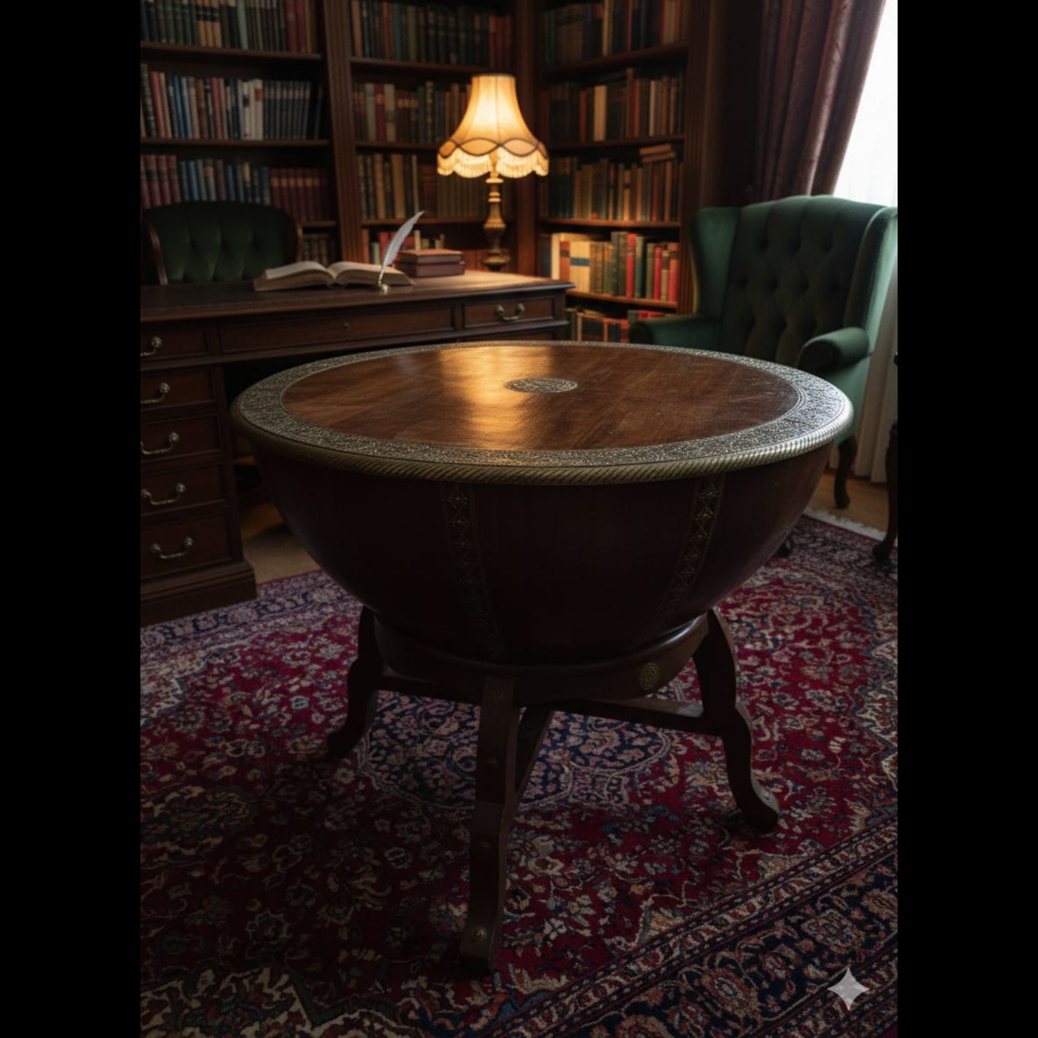 Handcrafted Globe-Style Drum Coffee Table