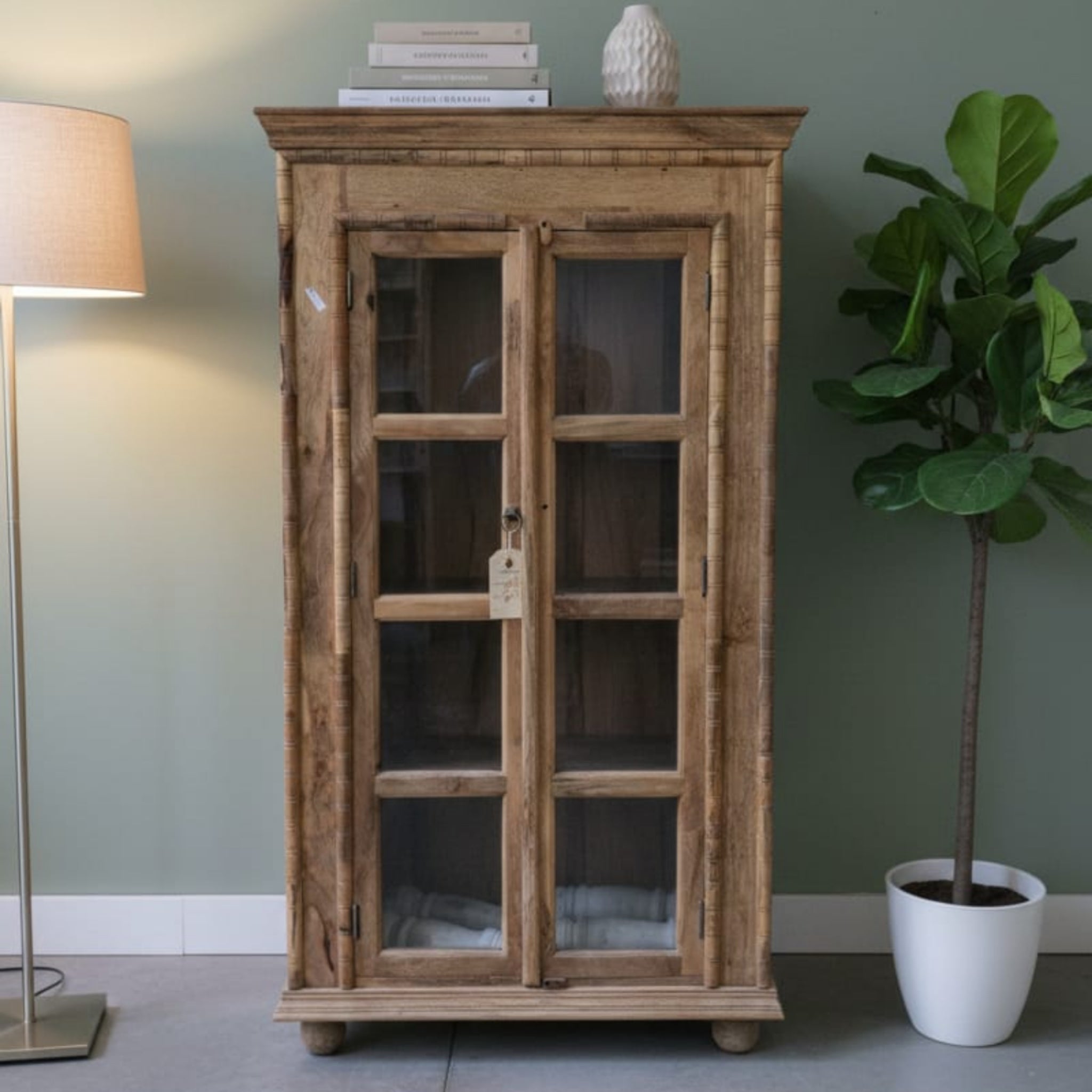 Mango Wood Glass Display Crockery